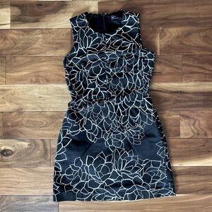 GAP Elegant Black and Gold Patterned Mini Dress